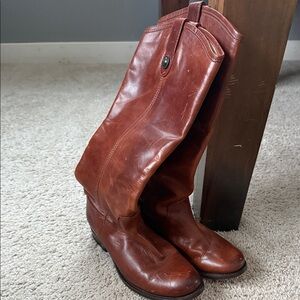 Brown Leather Knee-High Boots. Leather. Size 6.